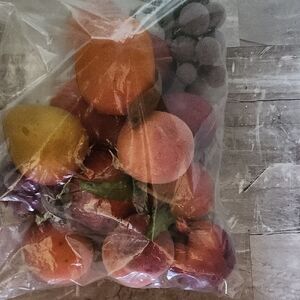 Vibrant Artificial Fruit Decor Set - Orange, Purple, Yellow